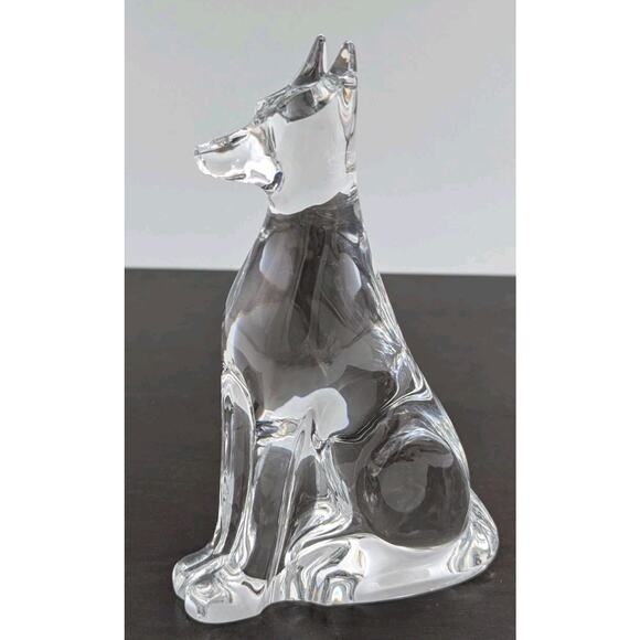 Baccarat Crystal Egyptian Dog Figurine Paperweight 6.25" France - Picture 2 of 11